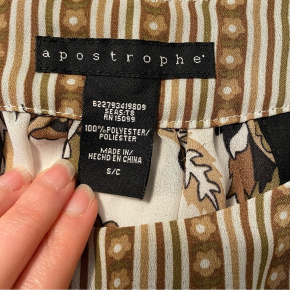 Apostrophe Baroque Print Smocked Waist Sleeveless Top - Picture 7 of 11